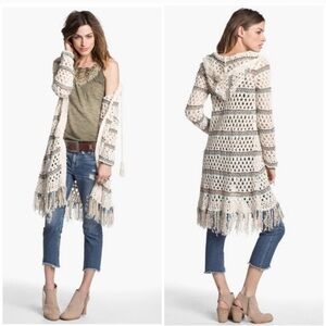 Free People Sunblock Cardigan Knit Crochet
Duster Boho cottagecore large L